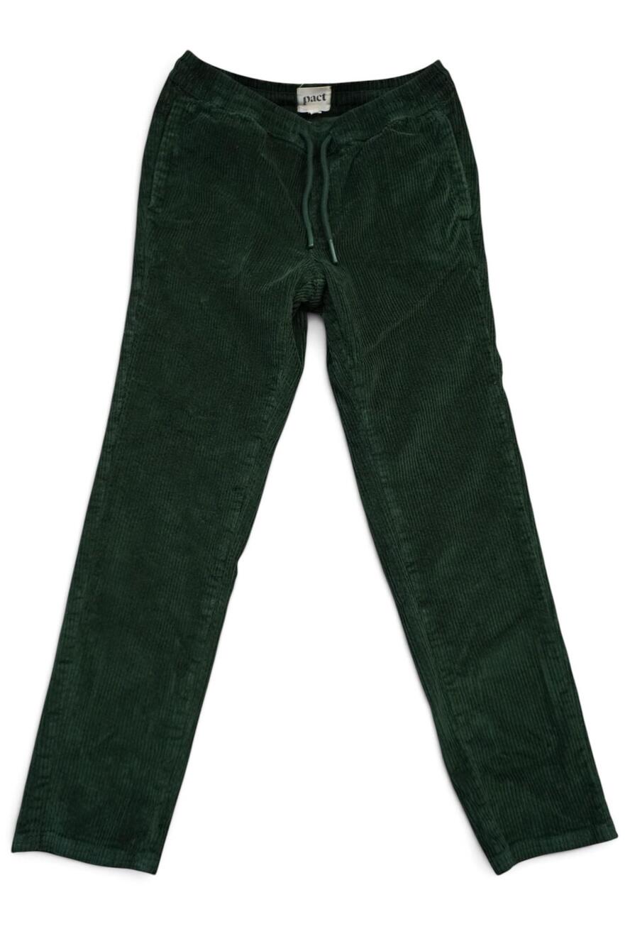 Pact Organic Cotton Corduroy Pull On Pants Men's Medium Green Drawstring 30X29